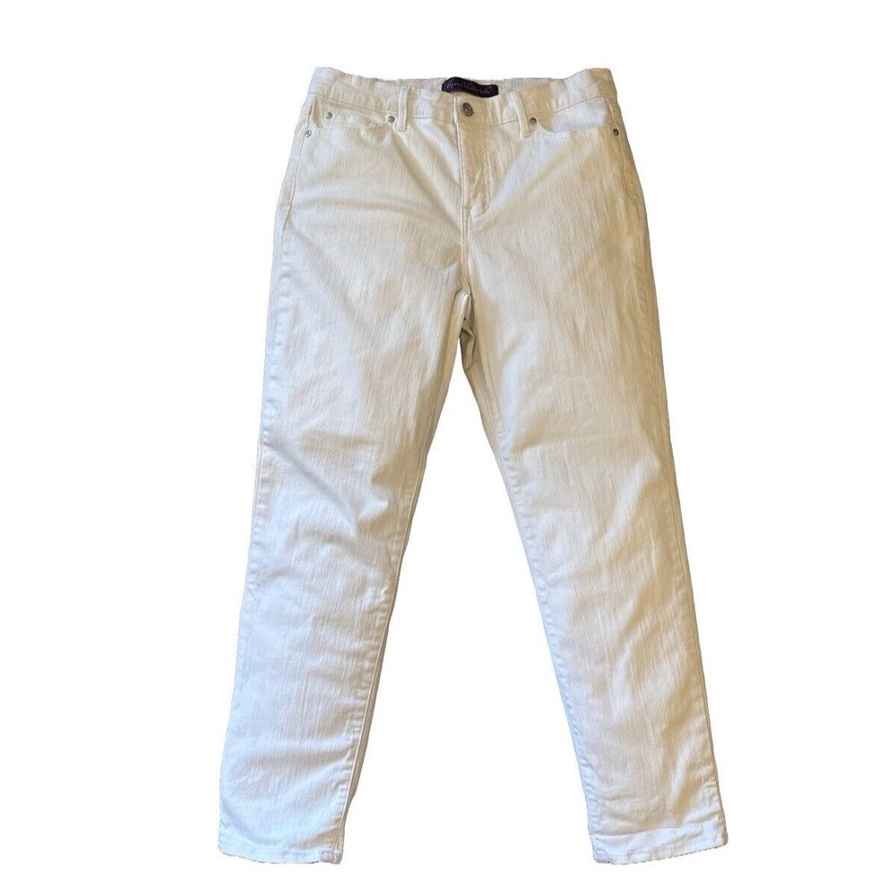 Gloria Vanderbilt Women's 8 Boyfriend White Denim Jeans